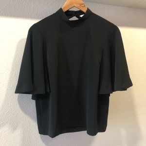 Cape Sleeve Black Blouse